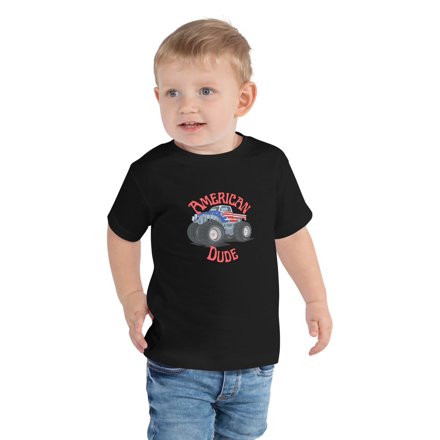 American Dude, Fourth of July Collection , Toddler Short Sleeve Tee, 2T - 5T, 100% Cotton, Soft, Durable, Comfortable, and Stylish.