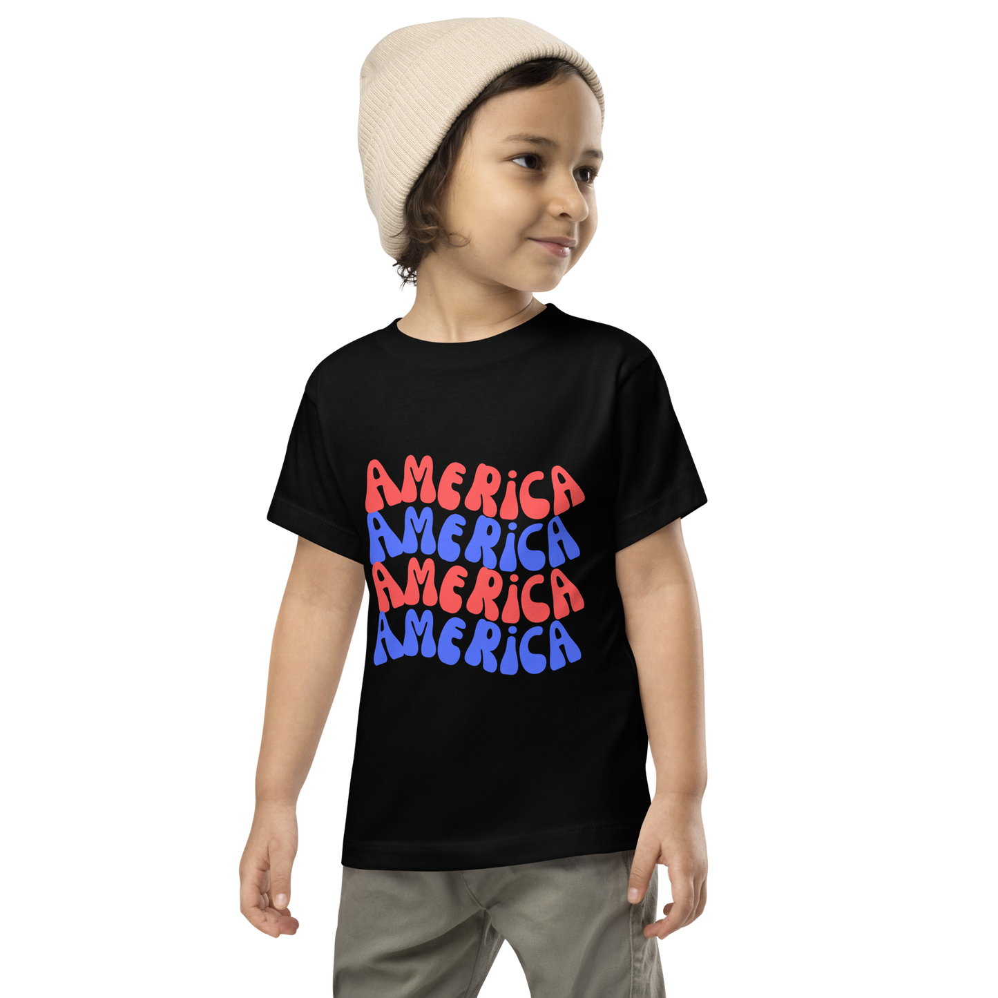 America, Fourth of July Collection, Toddler Short Sleeve Tee, 2T - 5T, 100% Cotton, Soft, Durable, Comfortable, and Stylish.