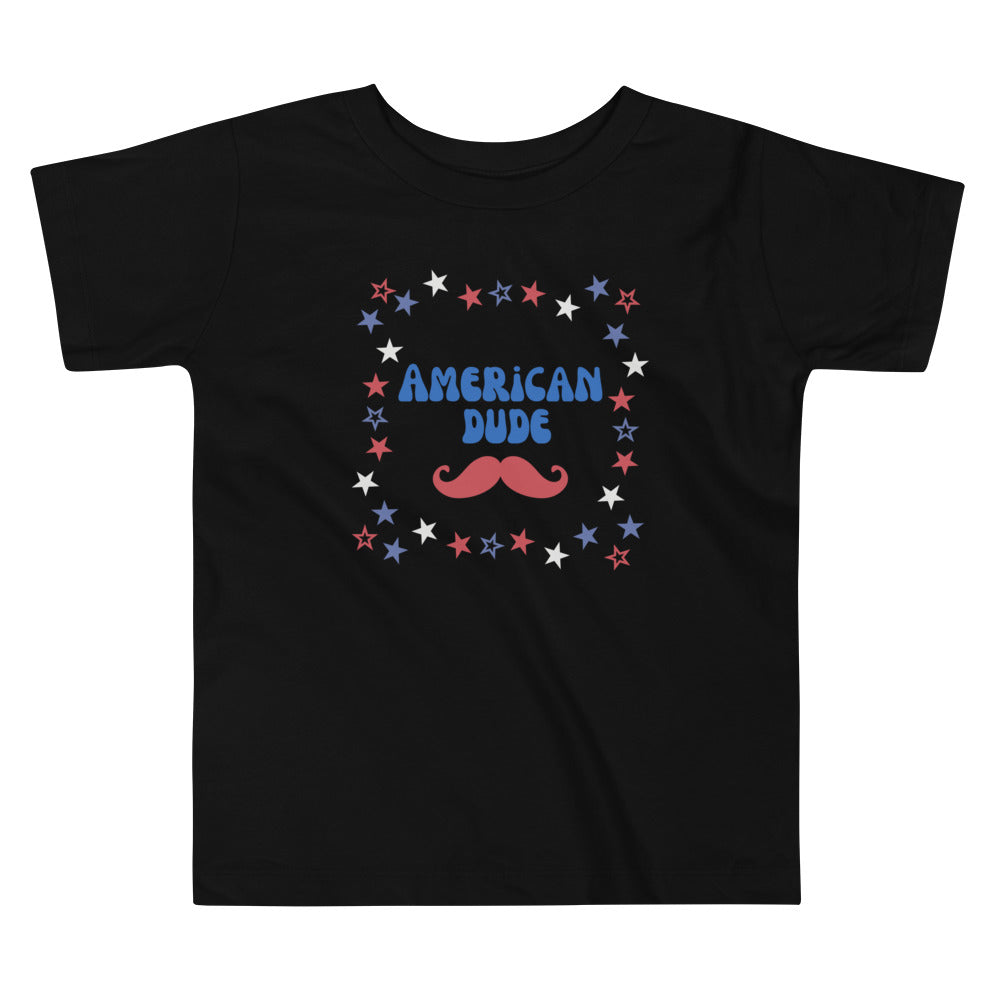 American Dude #2, Fourth of July Collection, Toddler Short Sleeve Tee, 2T - 5T, 100% Cotton, Soft, Durable, Comfortable, and Stylish.