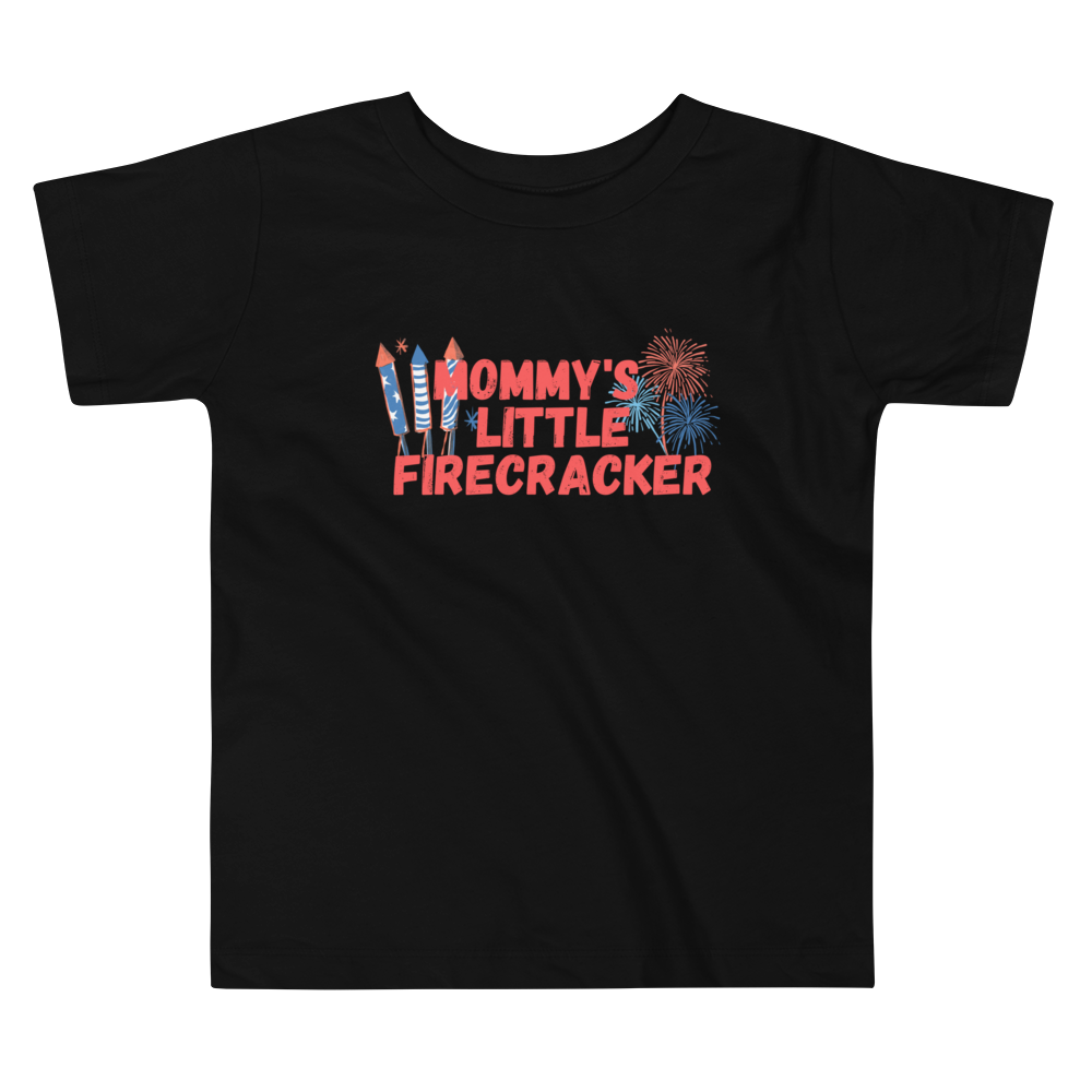 Mommy’s Little Firecracker, Fourth of July Collection, Toddler Short Sleeve Tee, 2T - 5T, 100% Cotton, Soft, Durable, Comfortable, and Stylish.