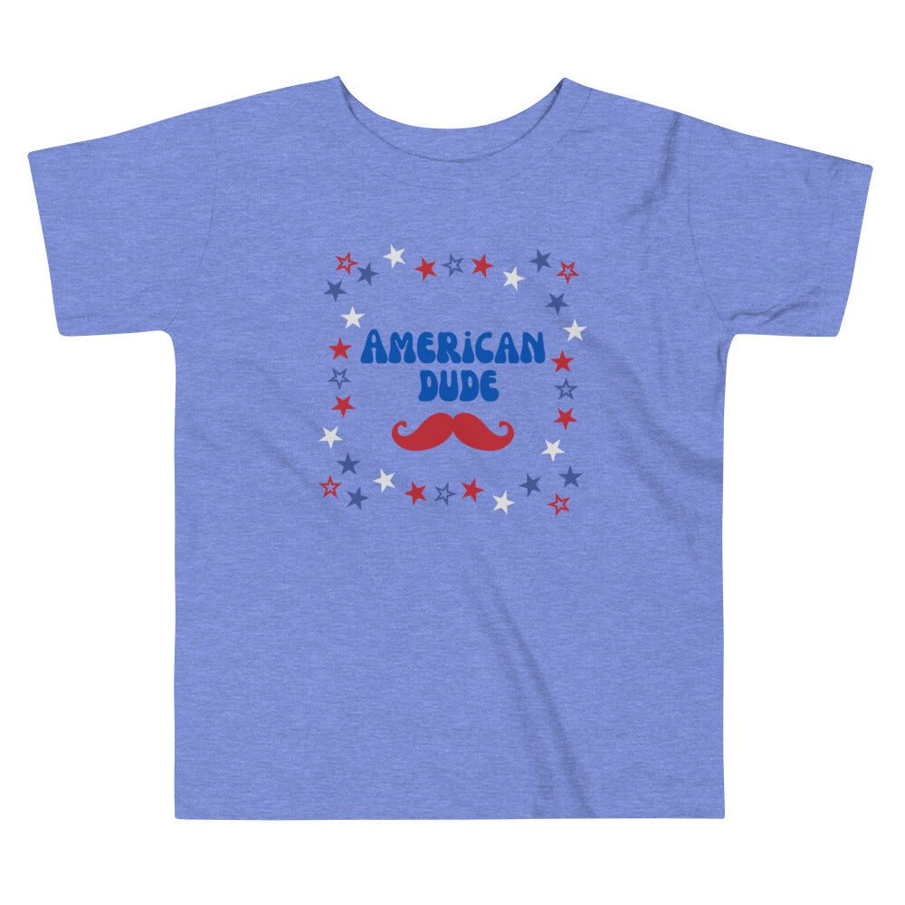 American Dude #2, Fourth of July Collection, Toddler Short Sleeve Tee, 2T - 5T, 100% Cotton, Soft, Durable, Comfortable, and Stylish.