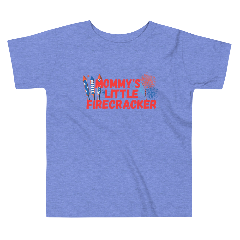 Mommy’s Little Firecracker, Fourth of July Collection, Toddler Short Sleeve Tee, 2T - 5T, 100% Cotton, Soft, Durable, Comfortable, and Stylish.