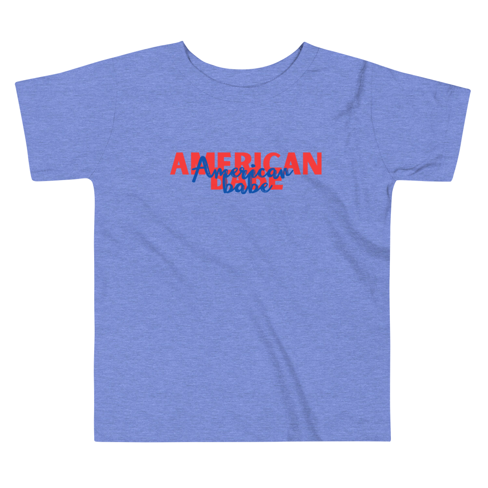 America Babe, Fourth of July Collection, Toddler Short Sleeve Tee, 2T - 5T, 100% Cotton, Soft, Durable, Comfortable, and Stylish.