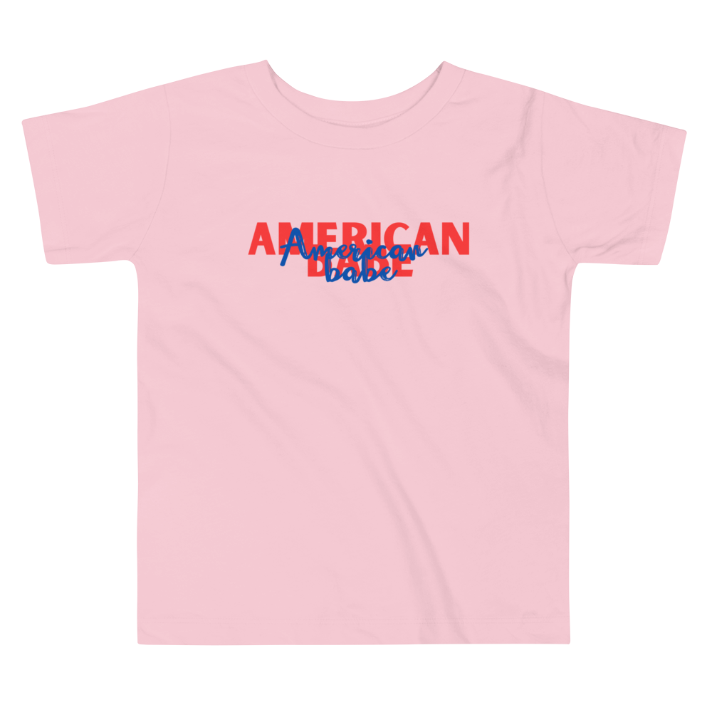 America Babe, Fourth of July Collection, Toddler Short Sleeve Tee, 2T - 5T, 100% Cotton, Soft, Durable, Comfortable, and Stylish.
