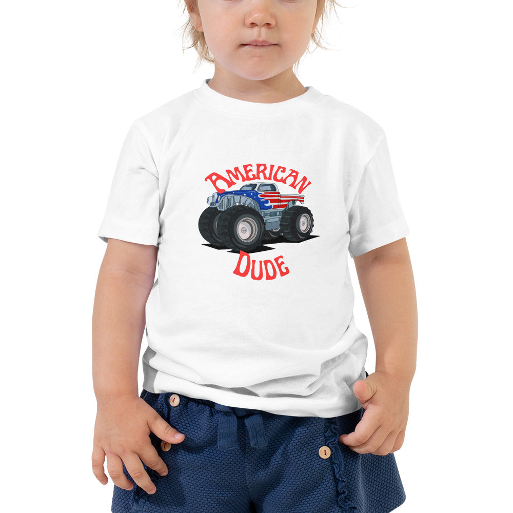 American Dude, Fourth of July Collection , Toddler Short Sleeve Tee, 2T - 5T, 100% Cotton, Soft, Durable, Comfortable, and Stylish.