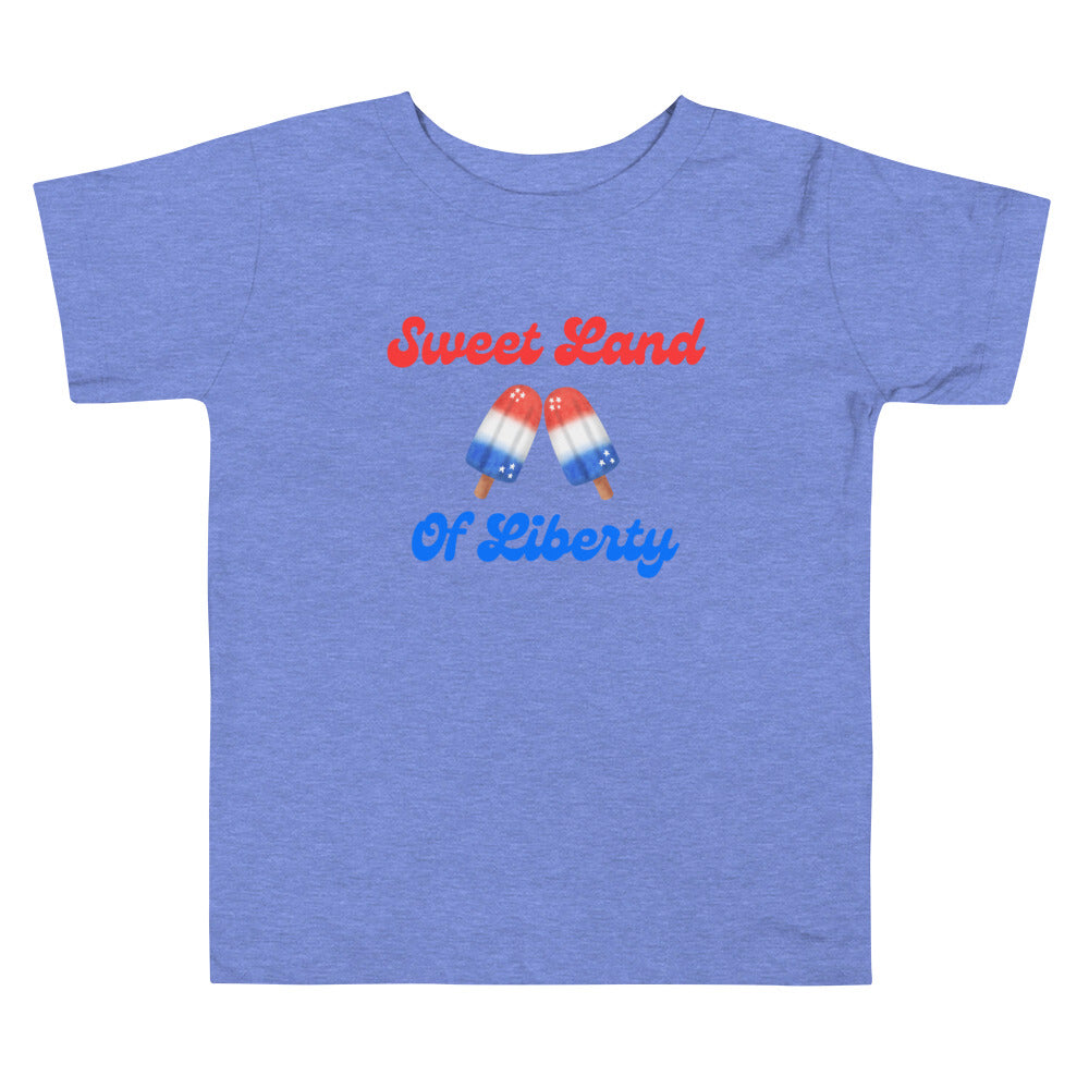 Sweet Land of Liberty, Fourth of July Collection, Toddler Short Sleeve Tee, 2T - 5T, 100% Cotton, Soft, Durable, Comfortable, and Stylish.