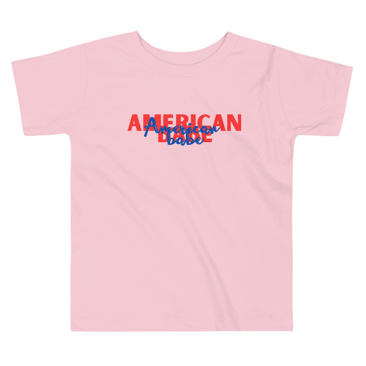 America Babe, Fourth of July Collection, Toddler Short Sleeve Tee, 2T - 5T, 100% Cotton, Soft, Durable, Comfortable, and Stylish.