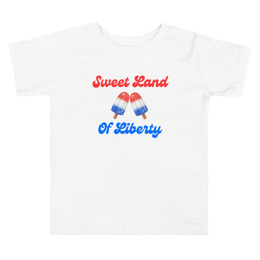 Sweet Land of Liberty, Fourth of July Collection, Toddler Short Sleeve Tee, 2T - 5T, 100% Cotton, Soft, Durable, Comfortable, and Stylish.